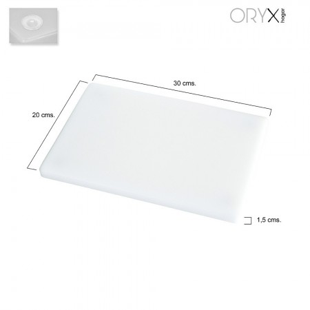 Tabla Cortar Polietileno 30x20x1,5 cm.  Color Blanco