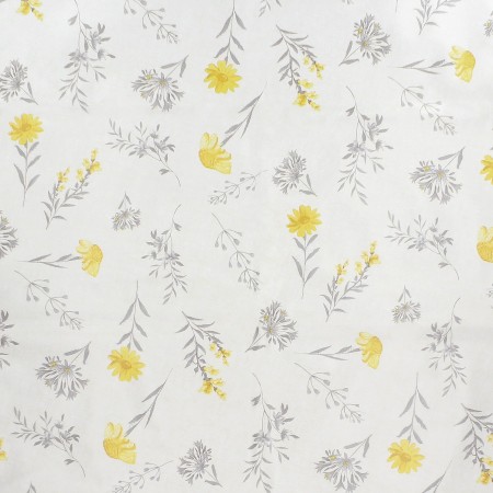 Mantel Hule Rectangular Flores Amarillas Impermeable Antimanchas PVC 140x250 cm.  Recortable Uso Interior y Exterior