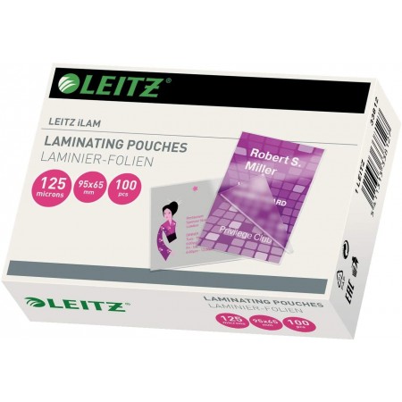 Leitz 33812 - Bolsas de plastificación hechas de material de 125 micras de grosor, pack de 100 unidades