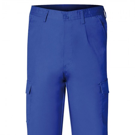 Pantalon De Trabajo Largo, Color Azul, Multibolsillos, Resistente, Talla 58
